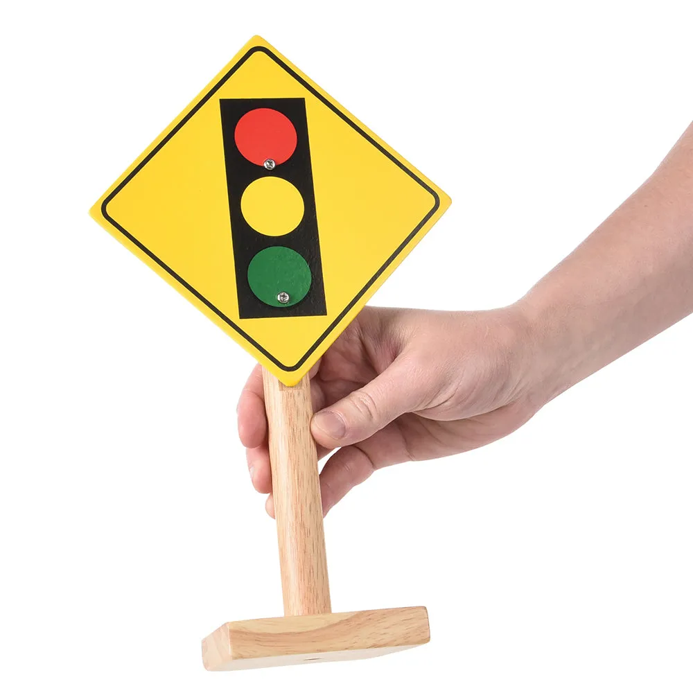 12-Piece Large Wooden International Traffic Sign Set