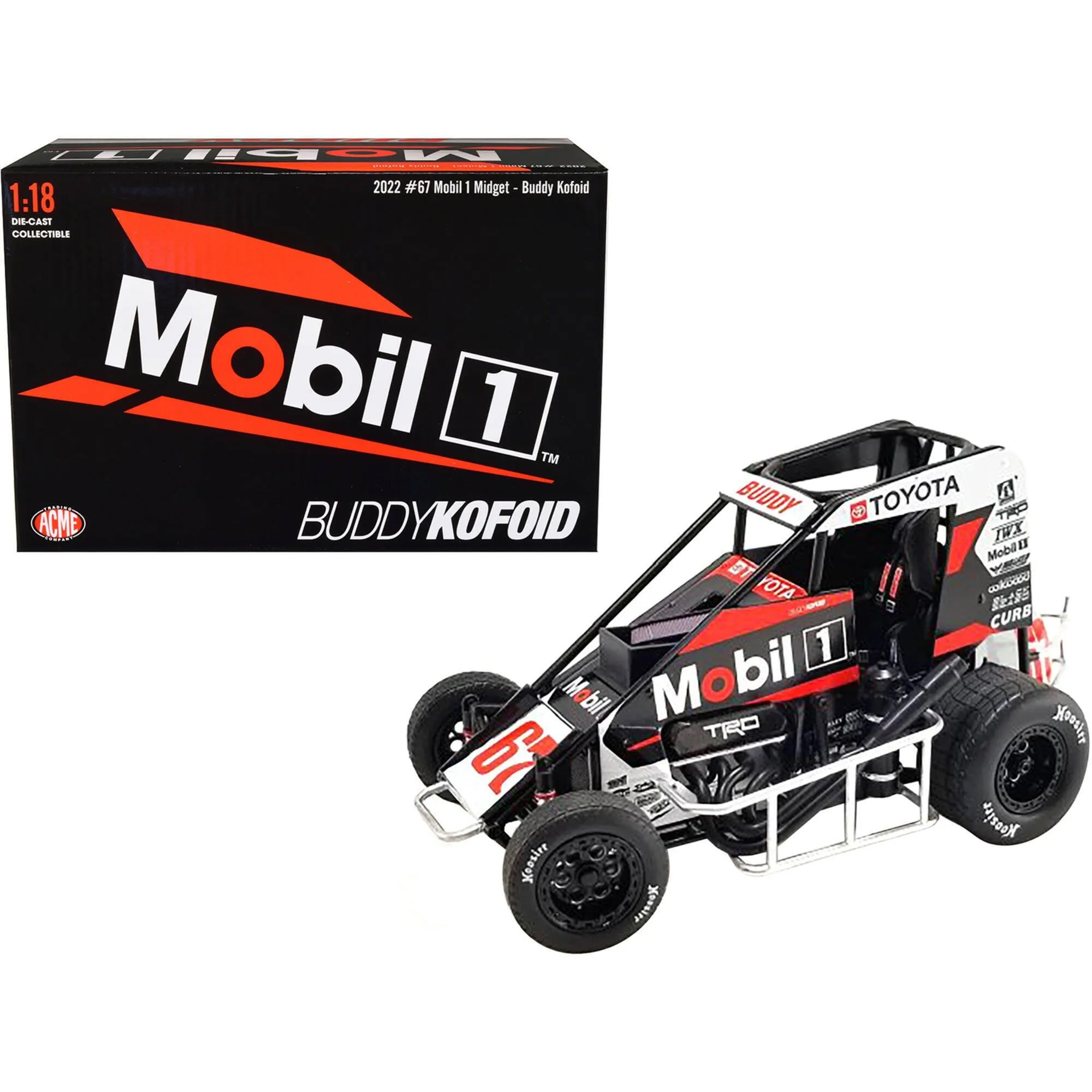 ACME 1/18 Scale Car - Midget Sprint Car #67 Buddy Kofoid Mobil 1 Toyota Racing