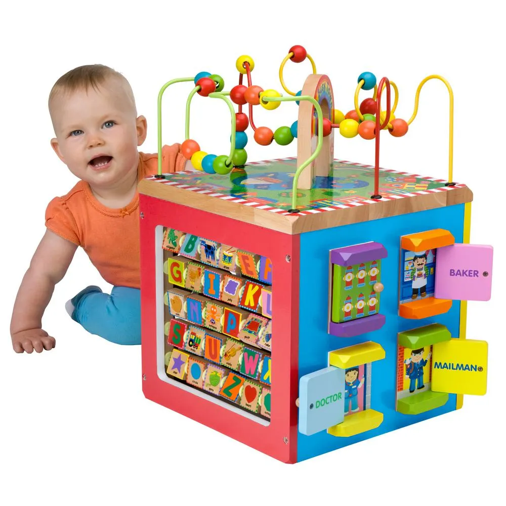 Alex Toys Jr. My Busy Town Wooden Activity Cube-0A4W