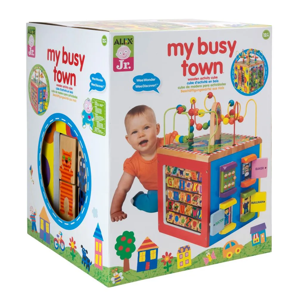 Alex Toys Jr. My Busy Town Wooden Activity Cube-0A4W