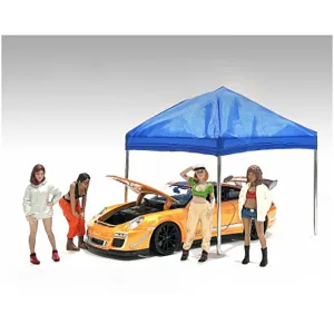 American Diorama Figure Set - Hip Hop Girls for 1/24 Scale Models, Set of 4 Piece