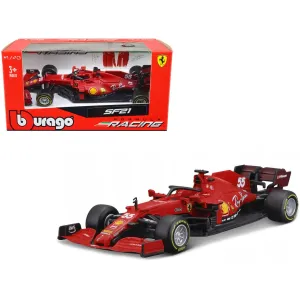 Bburago 1/43 Scale Diecast Model Car - Ferrari SF21 #55 Formula Racing Series