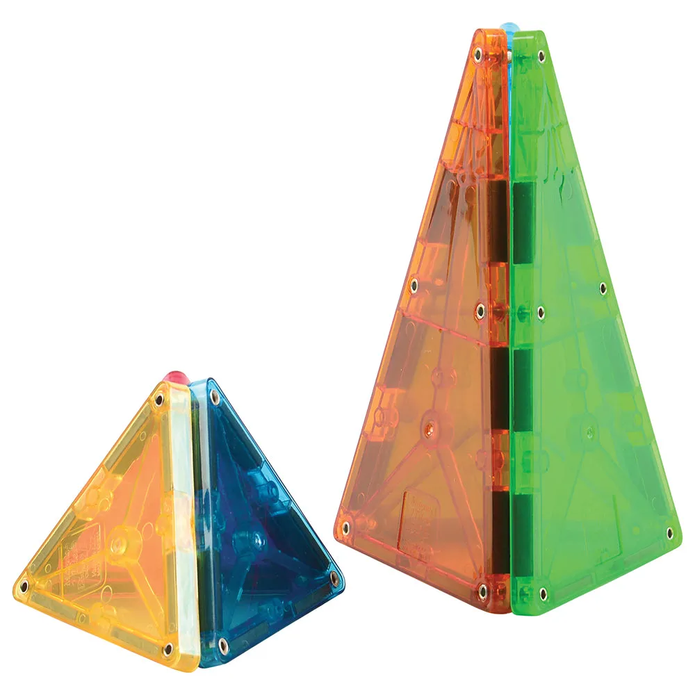 Clear Colors Magna-Tiles® 100-Piece STEM Building Set | Magnetic, Translucent Tiles for Creative Play