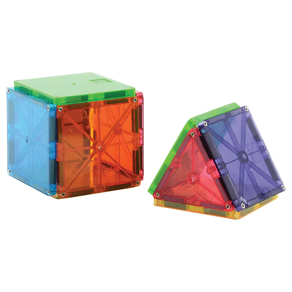 Clear Colors Magna-Tiles® 100-Piece STEM Building Set | Magnetic, Translucent Tiles for Creative Play