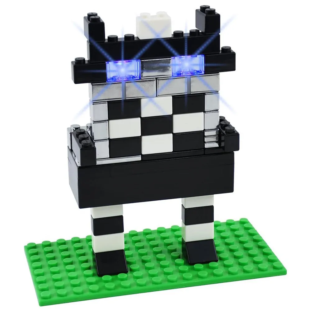 E-Blox Power Blox Build Your Own Glowing Cat Sculpture - 3D Light-Up Creative Kit for Kids 8 