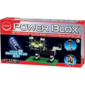 E-Blox Power Blox Build Your Own Glowing Cat Sculpture - 3D Light-Up Creative Kit for Kids 8 
