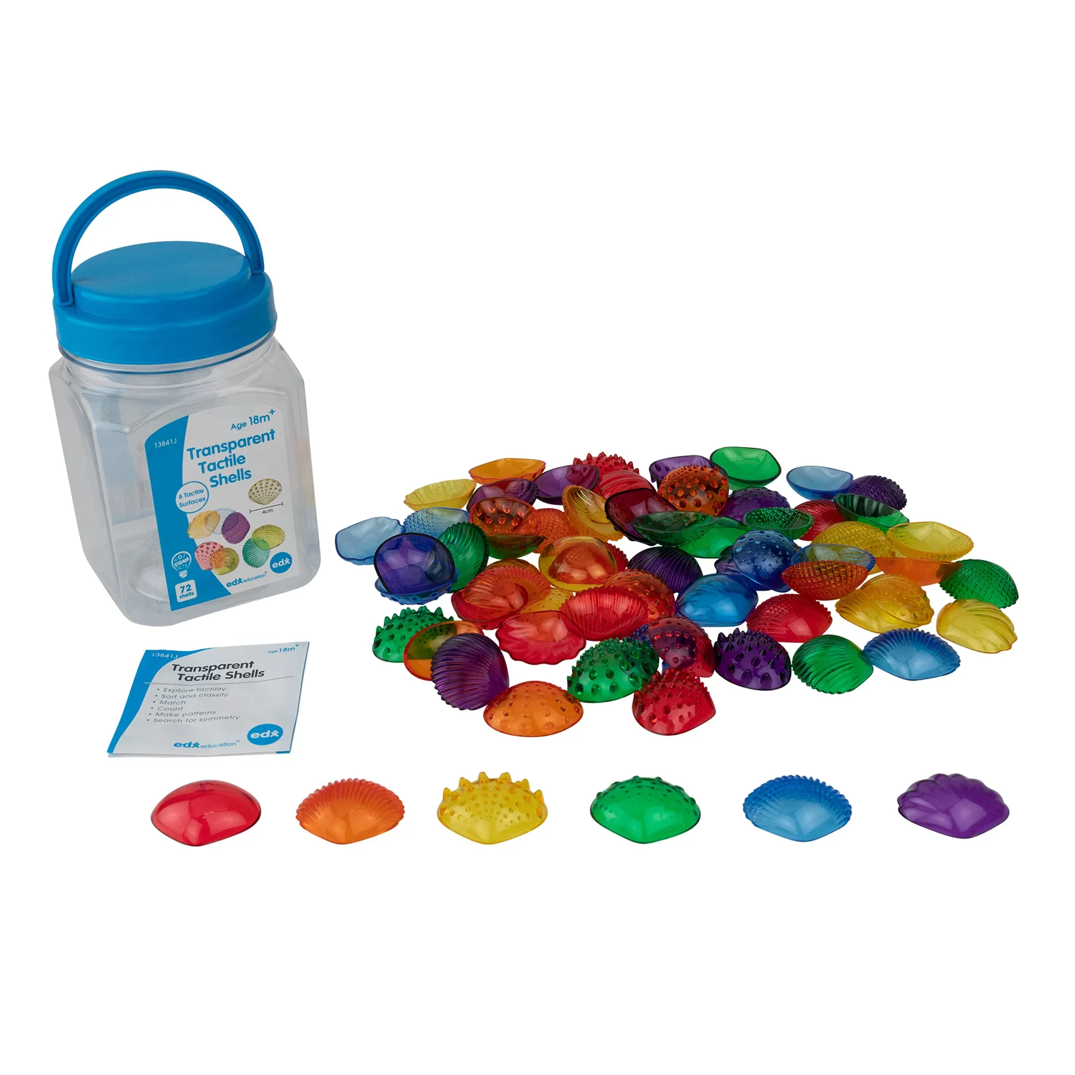 edxeducation Tactile Shells - Sensory Learning Toy - Set of 72