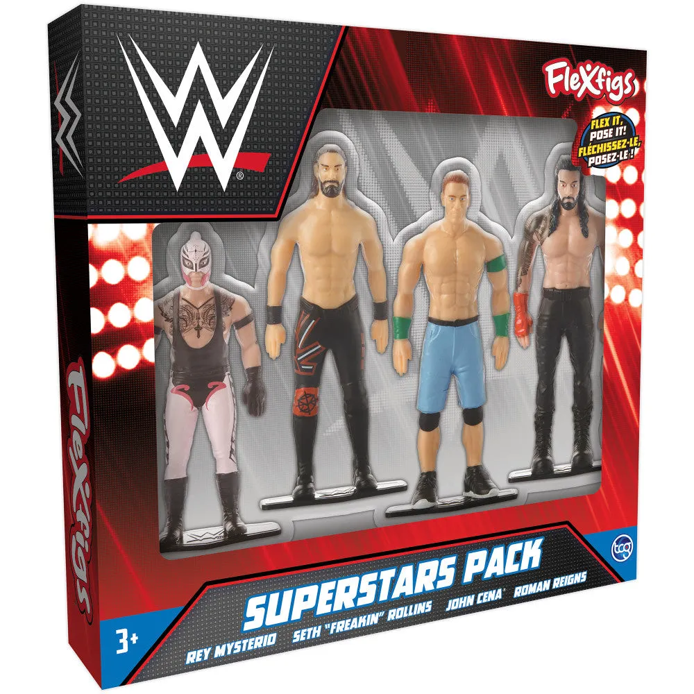 FleXfigs WWE Superstars 4-Pack Articulated Wrestler Action Figures