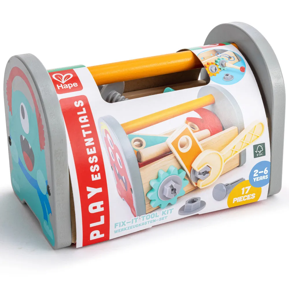 Hape 12-Piece Monster Fix-It Wooden Tool Kit - Colorful & Portable