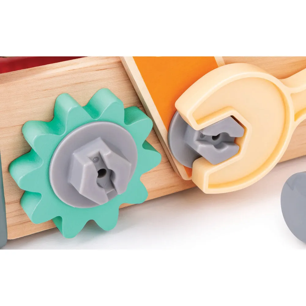 Hape 12-Piece Monster Fix-It Wooden Tool Kit - Colorful & Portable