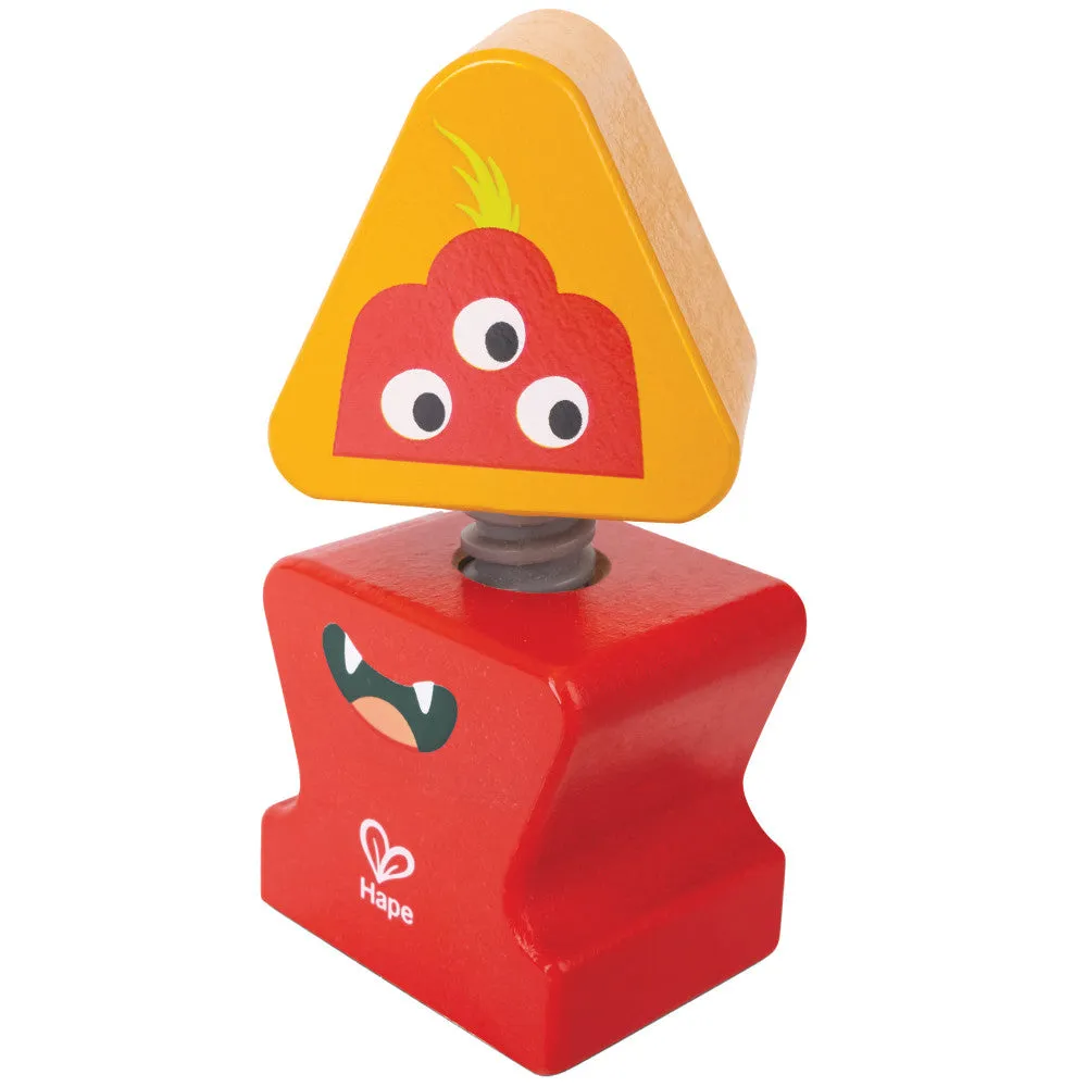 Hape Monster Buddies Wooden Building Blocks Set - 3 Colorful Characters