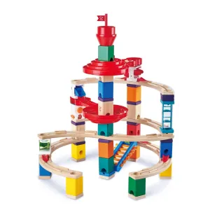 Hape Quadrilla Super Spiral Wooden Marble Run - 101 Piece Set for Ages 4 