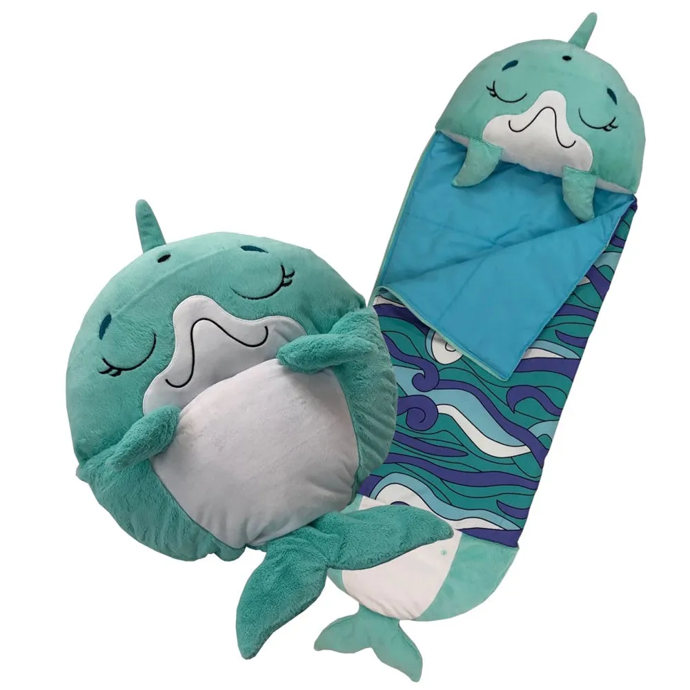 Happy Nappers Dolphin Disco 54 inch Plush Pillow & Sleepy Sack - Medium