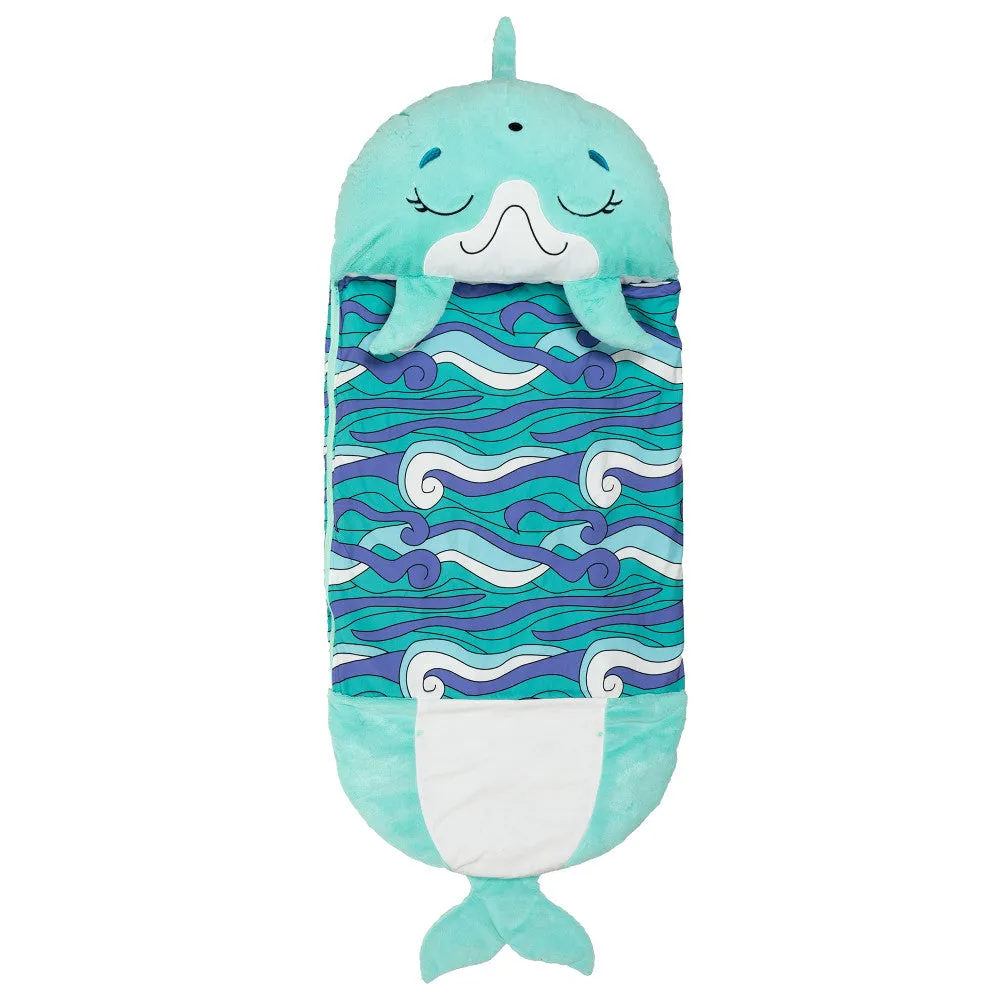 Happy Nappers Dolphin Disco 54 inch Plush Pillow & Sleepy Sack - Medium