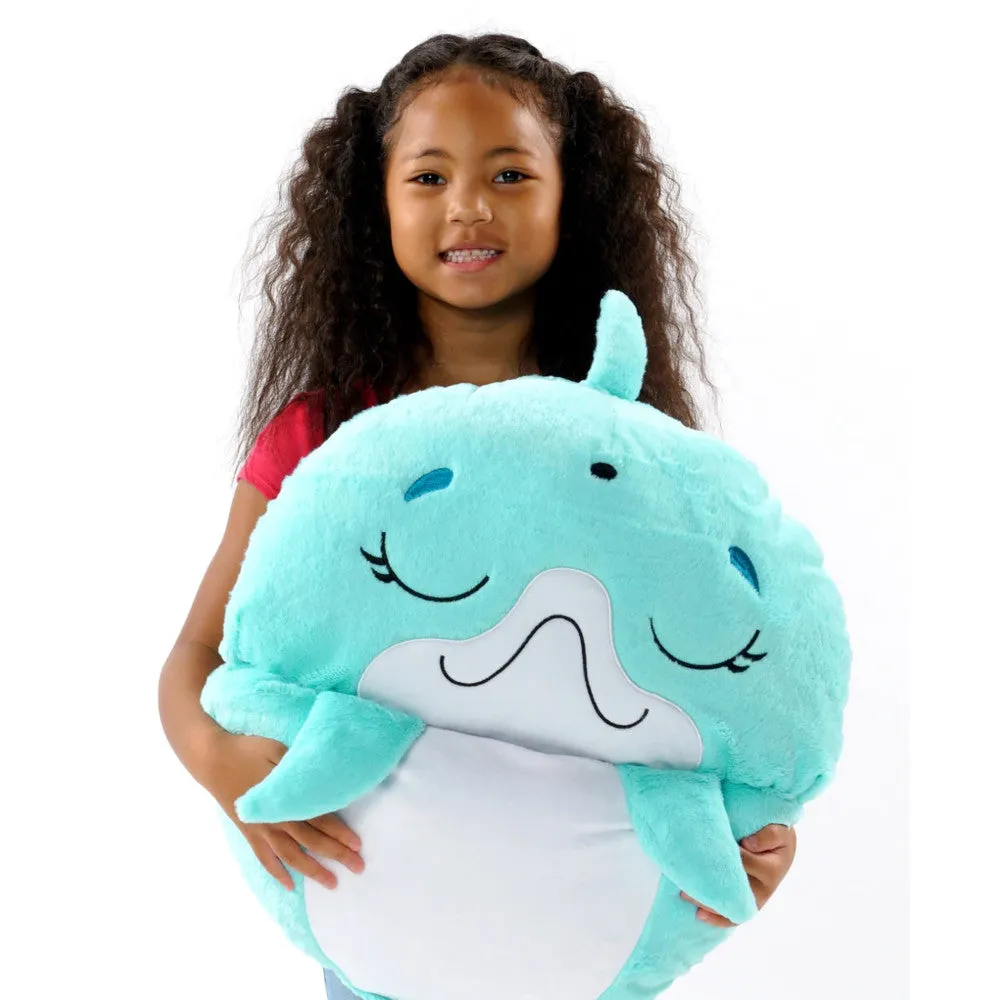 Happy Nappers Dolphin Disco 54 inch Plush Pillow & Sleepy Sack - Medium