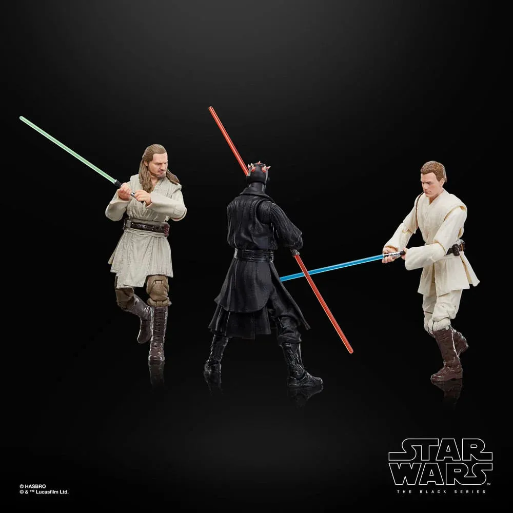 Hasbro Star Wars Black Series Episode 1  Qui-Gon Jin, Darth Maul, Obi-Wan Kenobib 3 pack 6 Inch Action Figure