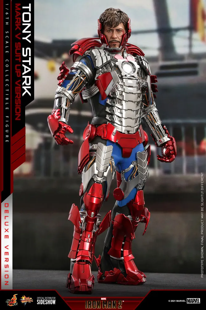 Hot Toys Sixth Scale Figure - Tony Stark (Mark V Suit Up Version) Deluxe Ver. - (Iron Man 2)
