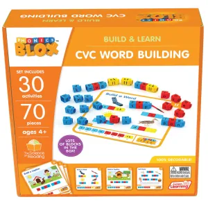 Junior Learning Rainbow Phonics Blox - CVC Word Building - Phase 2 for Kids 4 