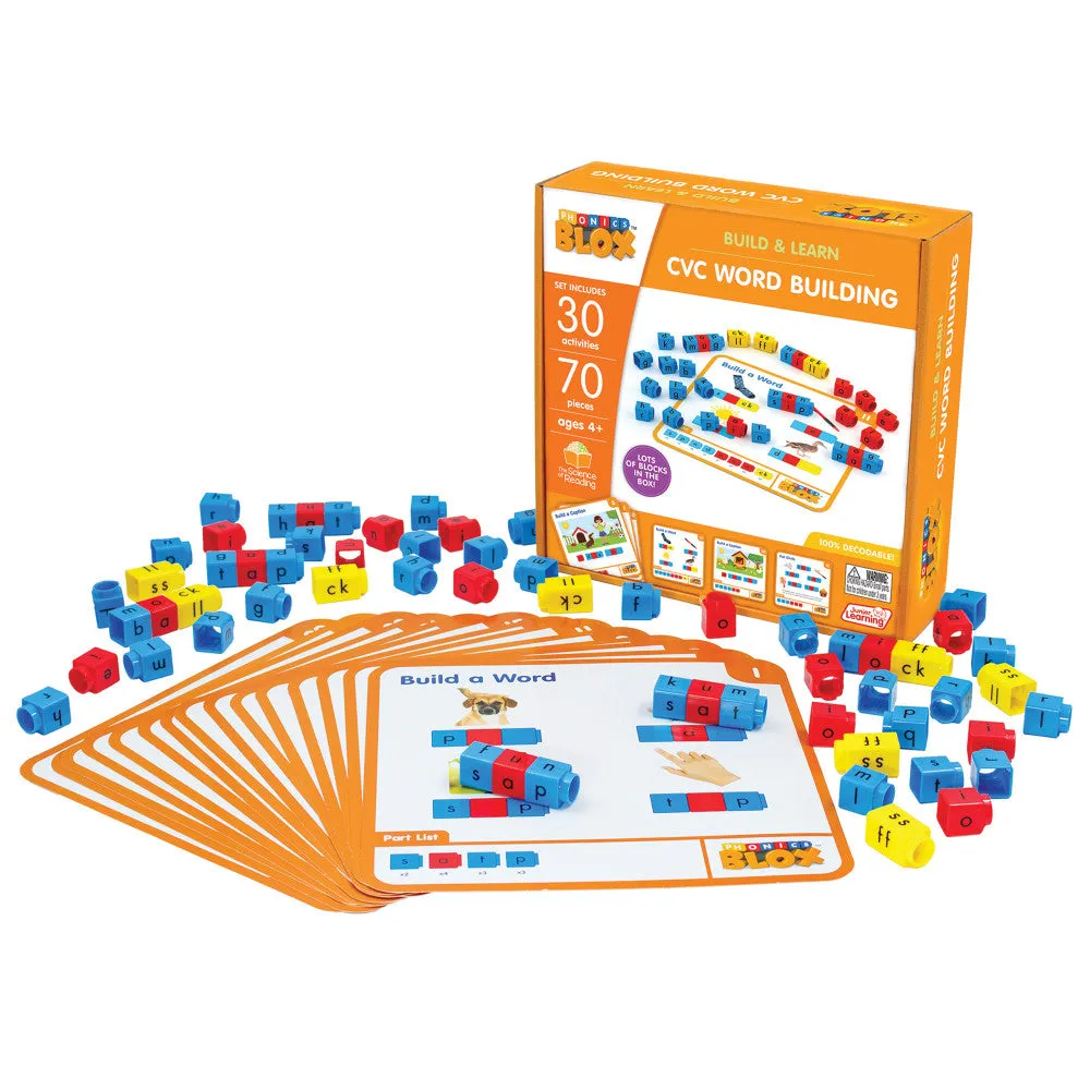 Junior Learning Rainbow Phonics Blox - CVC Word Building - Phase 2 for Kids 4 
