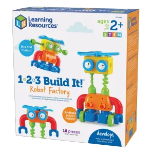 Learning Resources 1-2-3 Build It! Robot Factory - STEM Toy for Creative Play