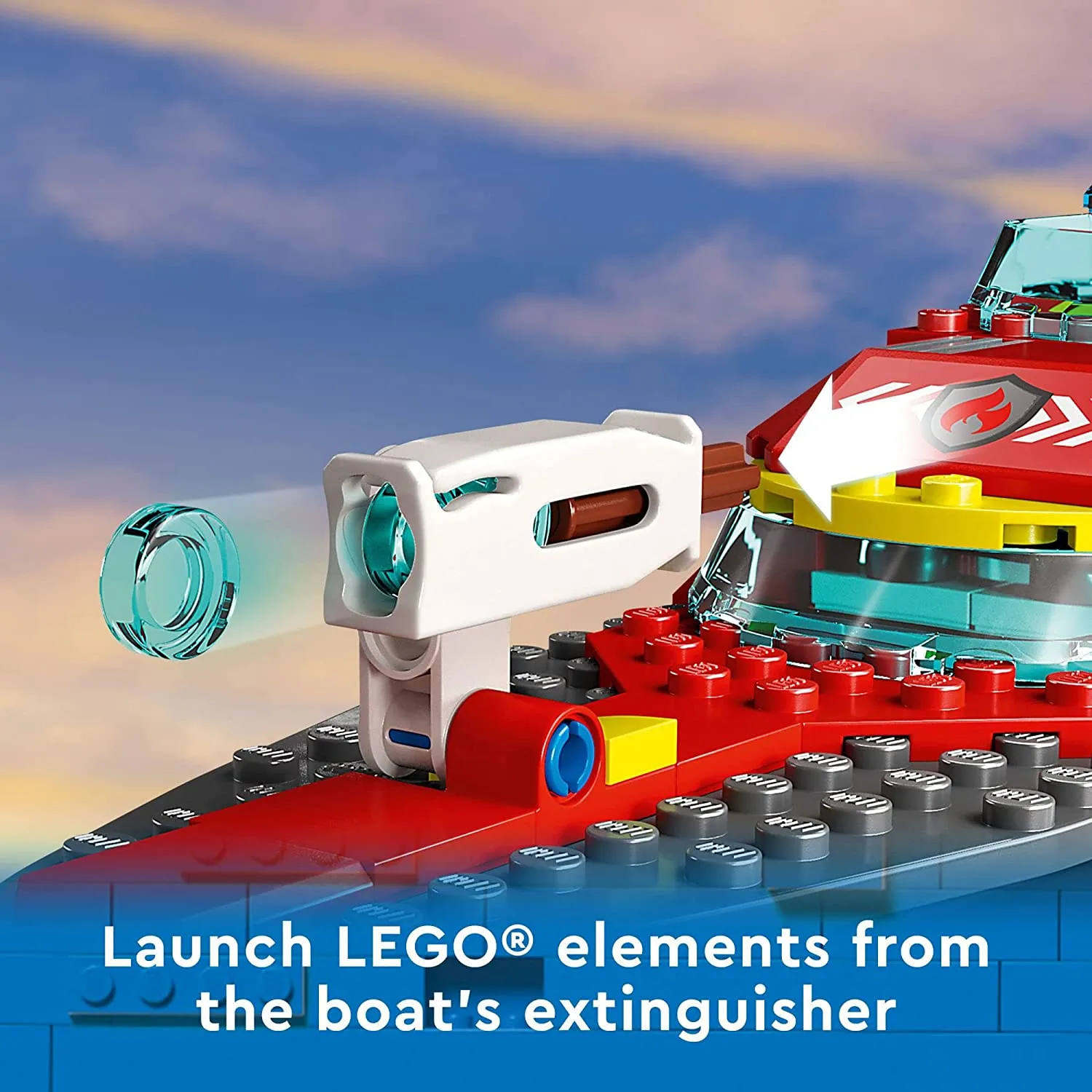 LEGO 6425835 City Fire Rescue Boat 60373 Toy Boat that Floats on Water for Imagination Play, Building Toy