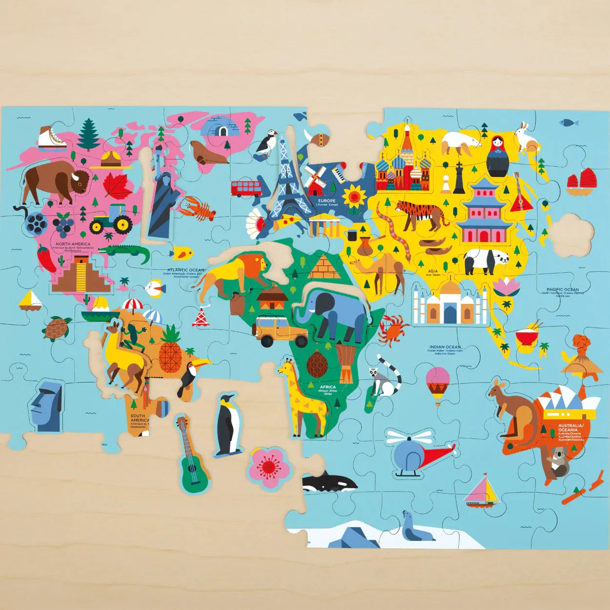 Map of the World Puzzle - 78 pcs