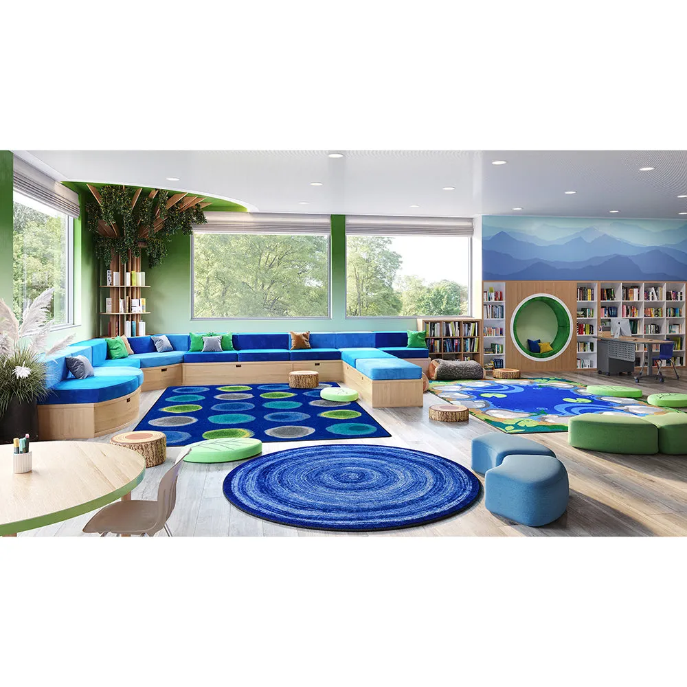 Marine Watercolor Spots Classroom Seating Rug