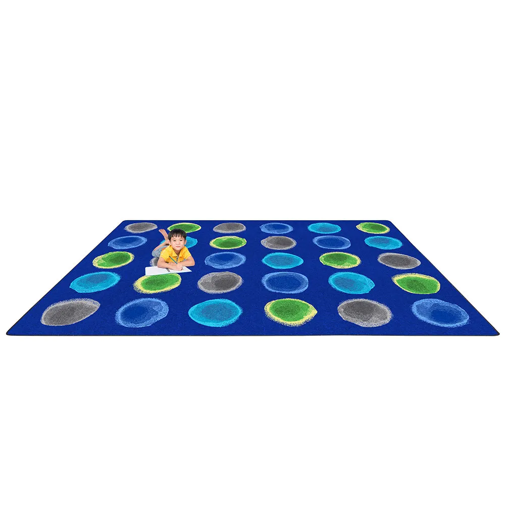 Marine Watercolor Spots Classroom Seating Rug