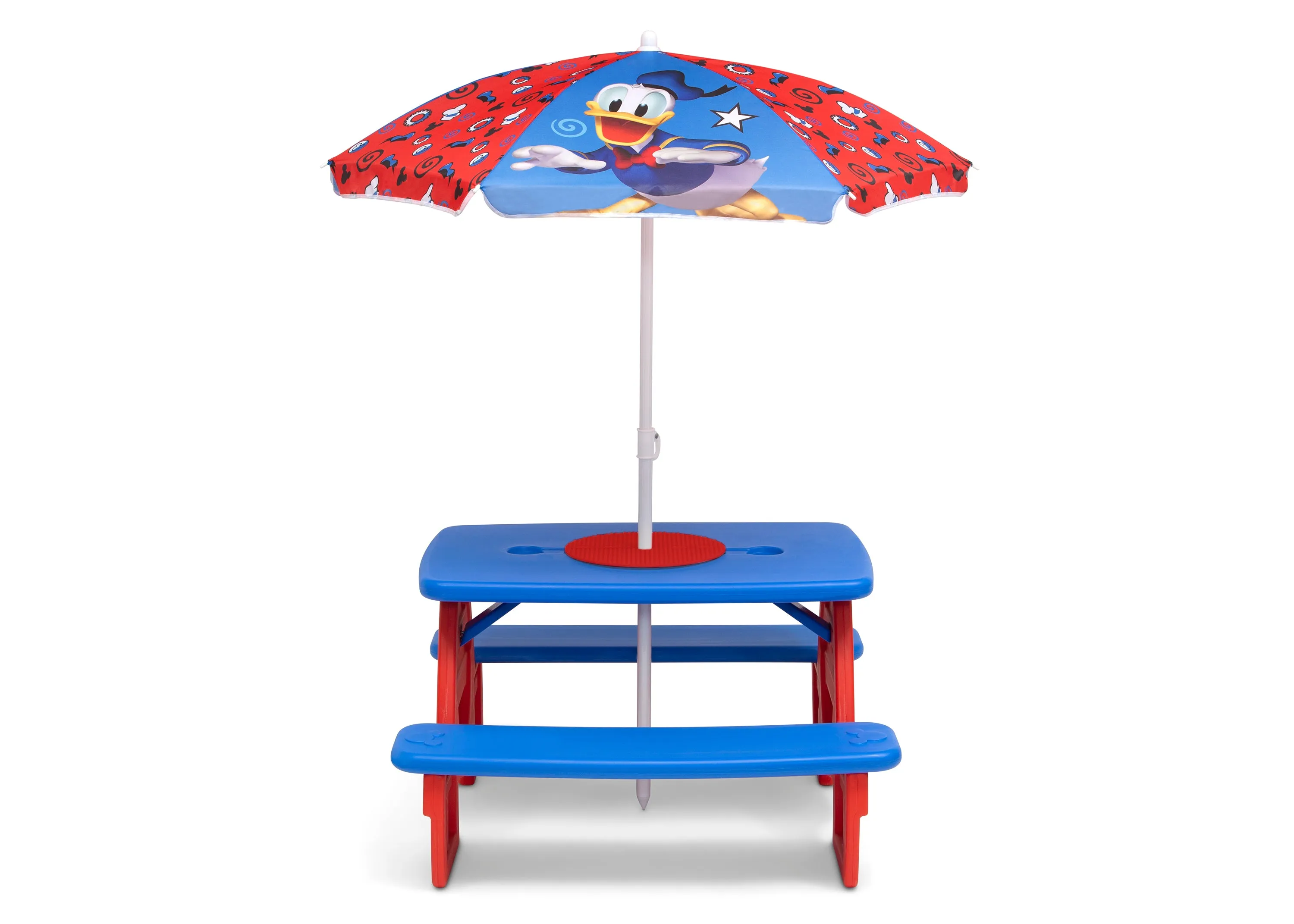 Mickey Mouse 4 Seat Activity Picnic Table with Umbrella and LEGO Compatible Tabletop
