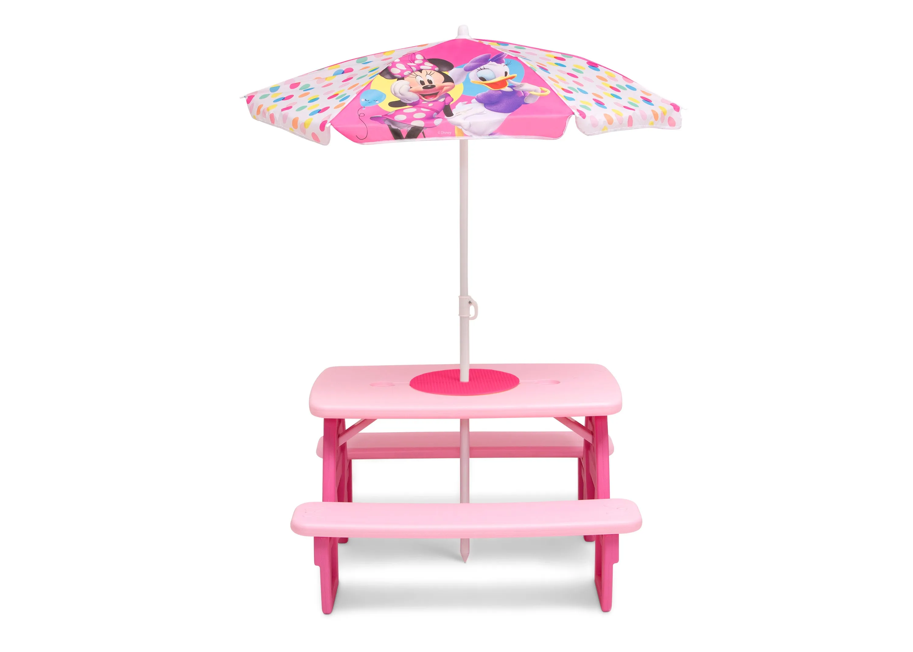 Minnie Mouse 4 Seat Activity Picnic Table with Umbrella and LEGO Compatible Tabletop