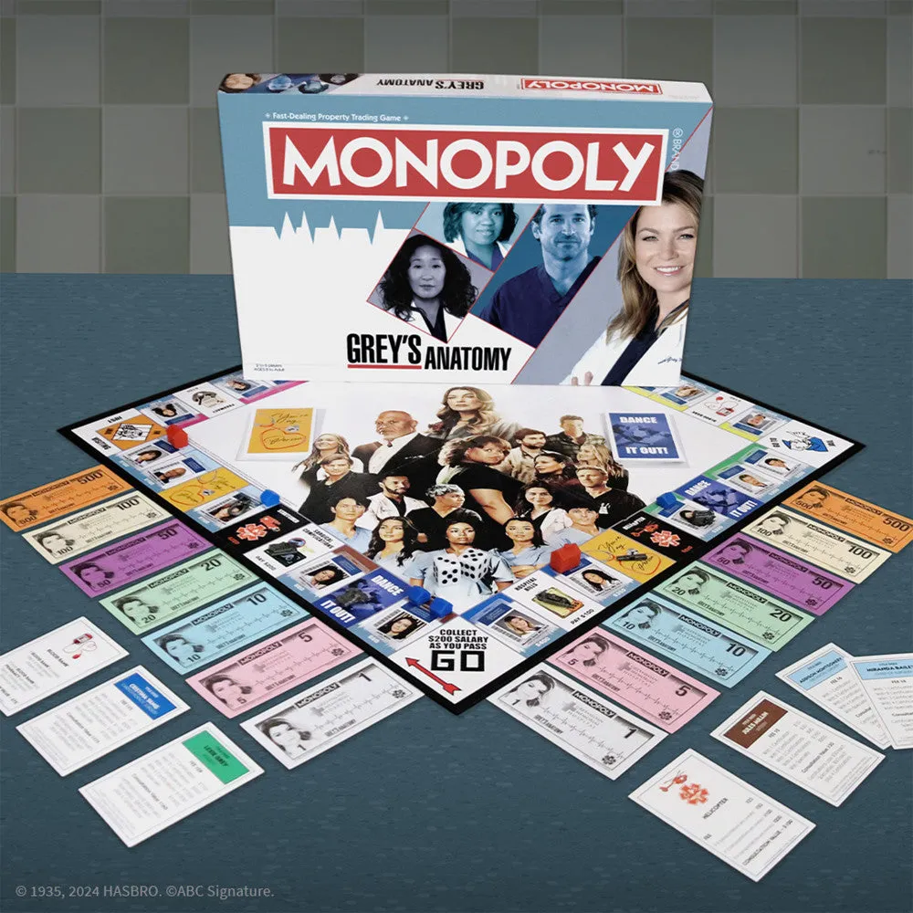 MONOPOLY: Grey's Anatomy Edition - Medical Drama Board Game for Ages 8 