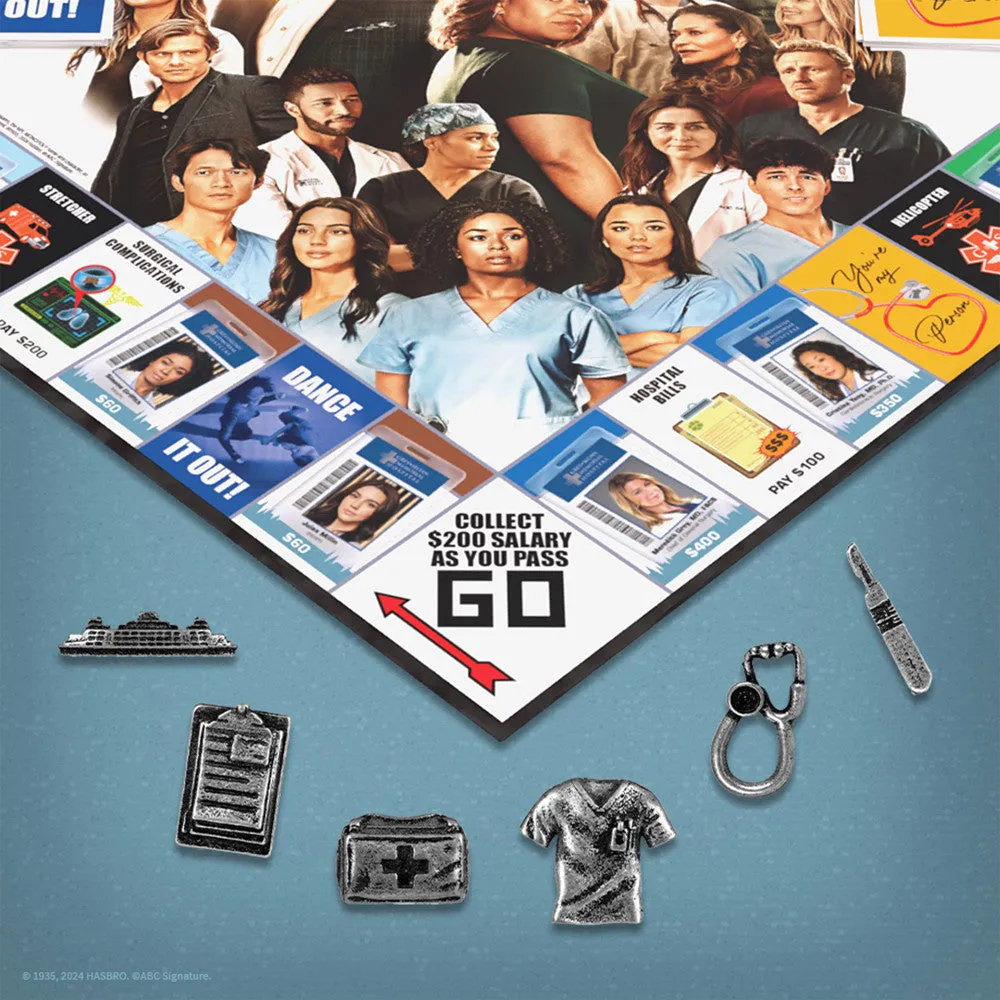 MONOPOLY: Grey's Anatomy Edition - Medical Drama Board Game for Ages 8 