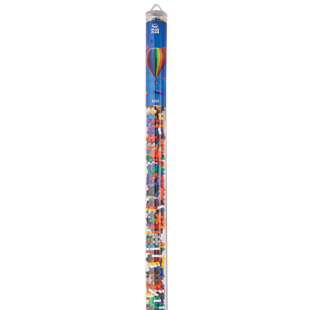 Plus-Plus Super Tube - 500 Piece Basic Color Mix - Creative Building Toy for Kids