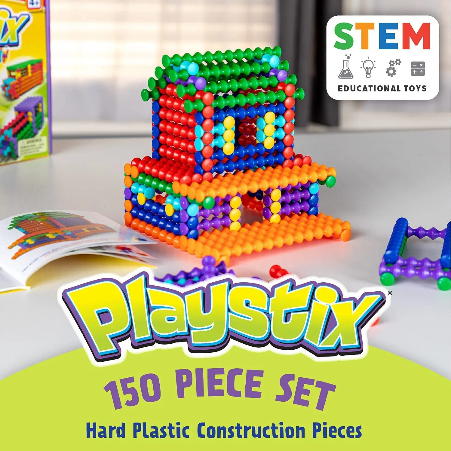 Popular Playthings Playstix 150-Piece Color-Coded Construction Set