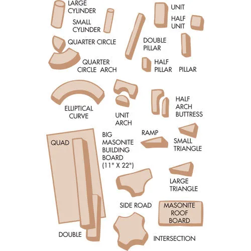 Quarter Circle Arch Block | Individual Wood Unit Blocks