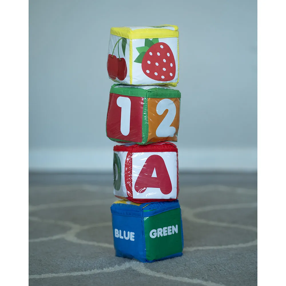 Stacking Blocks with Photo Pockets | 4-Piece Soft Foam Learning Set