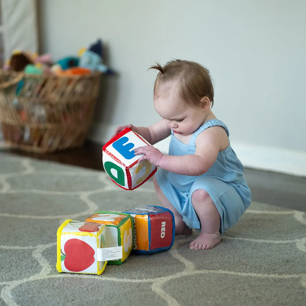 Stacking Blocks with Photo Pockets | 4-Piece Soft Foam Learning Set