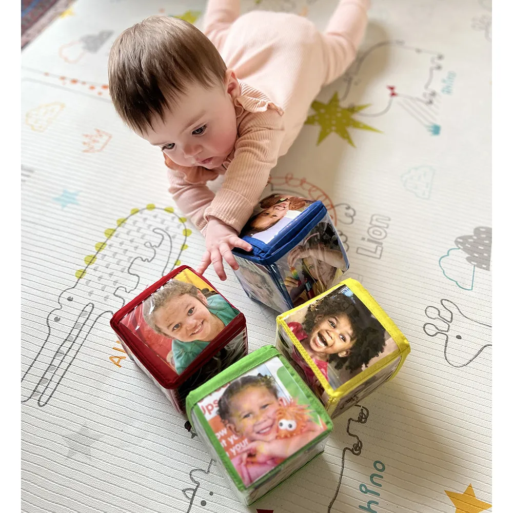 Stacking Blocks with Photo Pockets | 4-Piece Soft Foam Learning Set