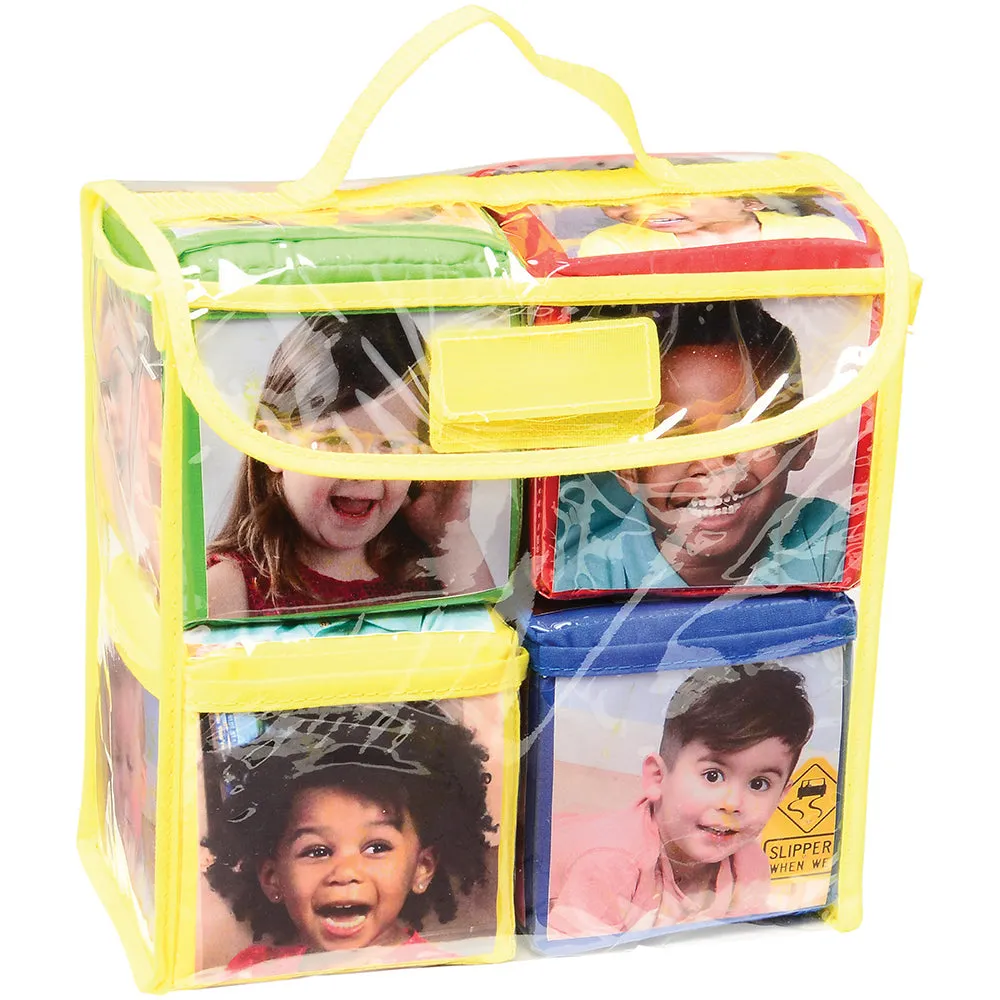 Stacking Blocks with Photo Pockets | 4-Piece Soft Foam Learning Set