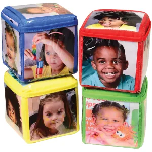 Stacking Blocks with Photo Pockets | 4-Piece Soft Foam Learning Set