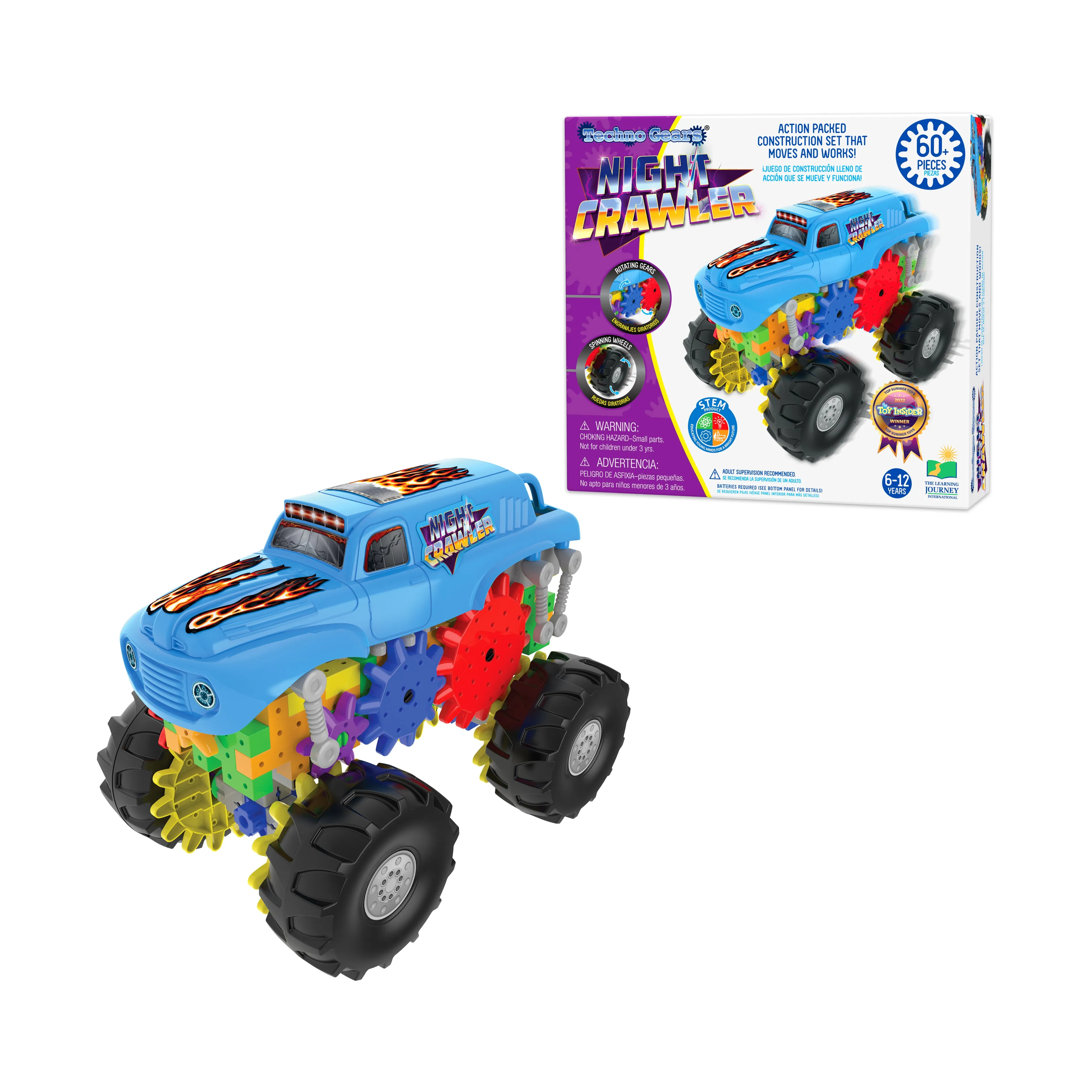 Techno Gears Night Crawler Monster Truck Building Set - 60  Pieces