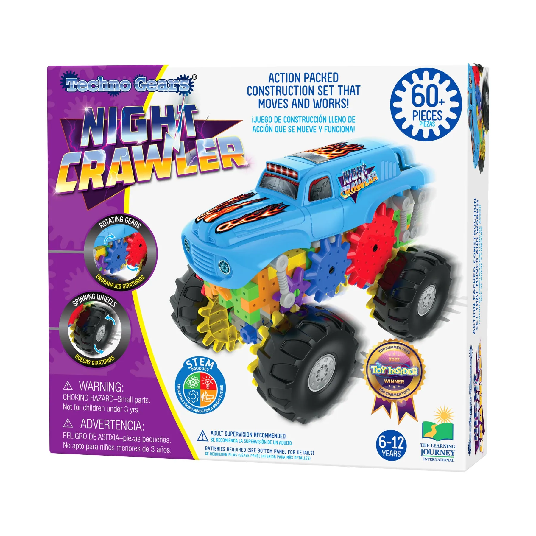 Techno Gears Night Crawler Monster Truck Building Set - 60  Pieces