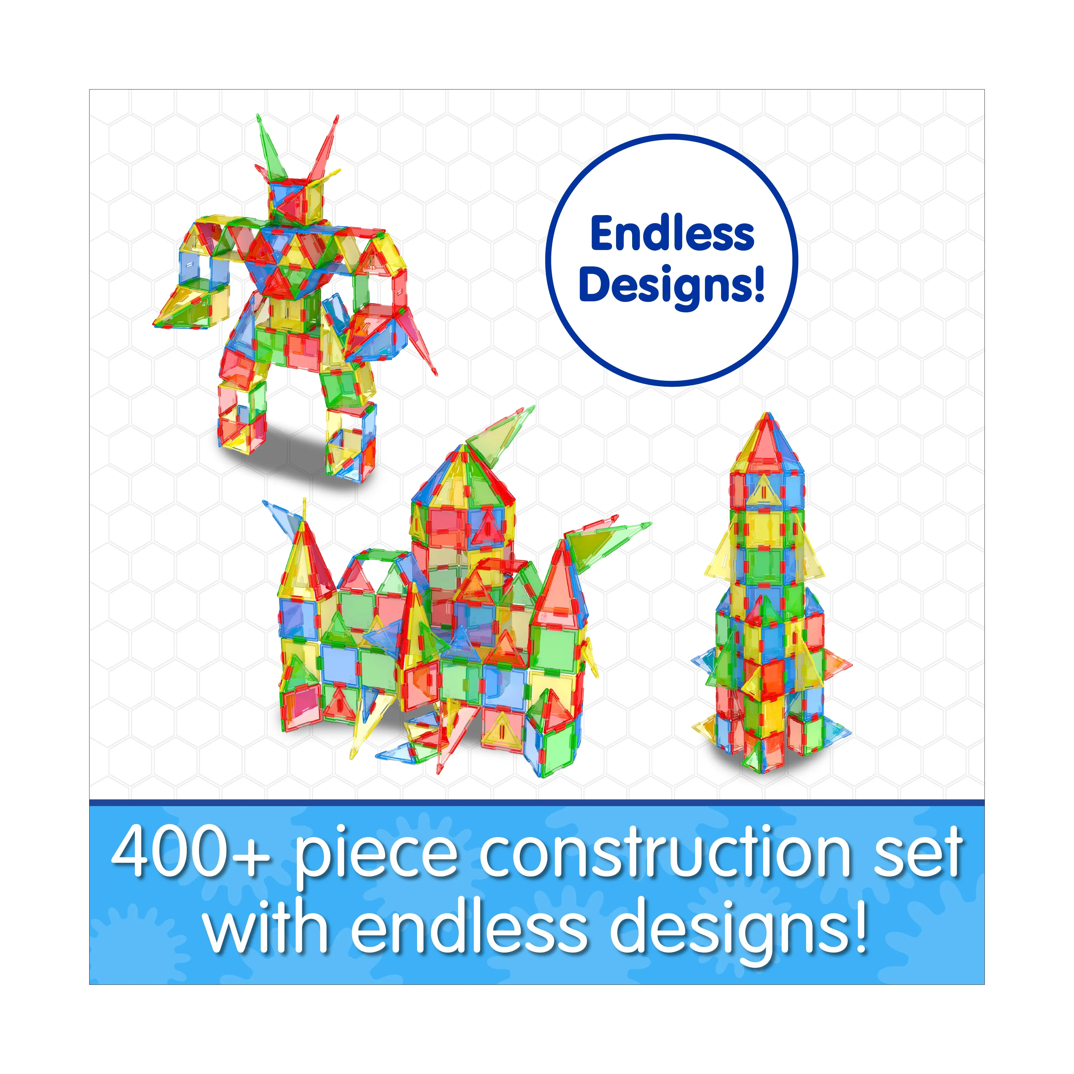 Techno Tiles Super Building Set - Primary Colors 400  Pieces