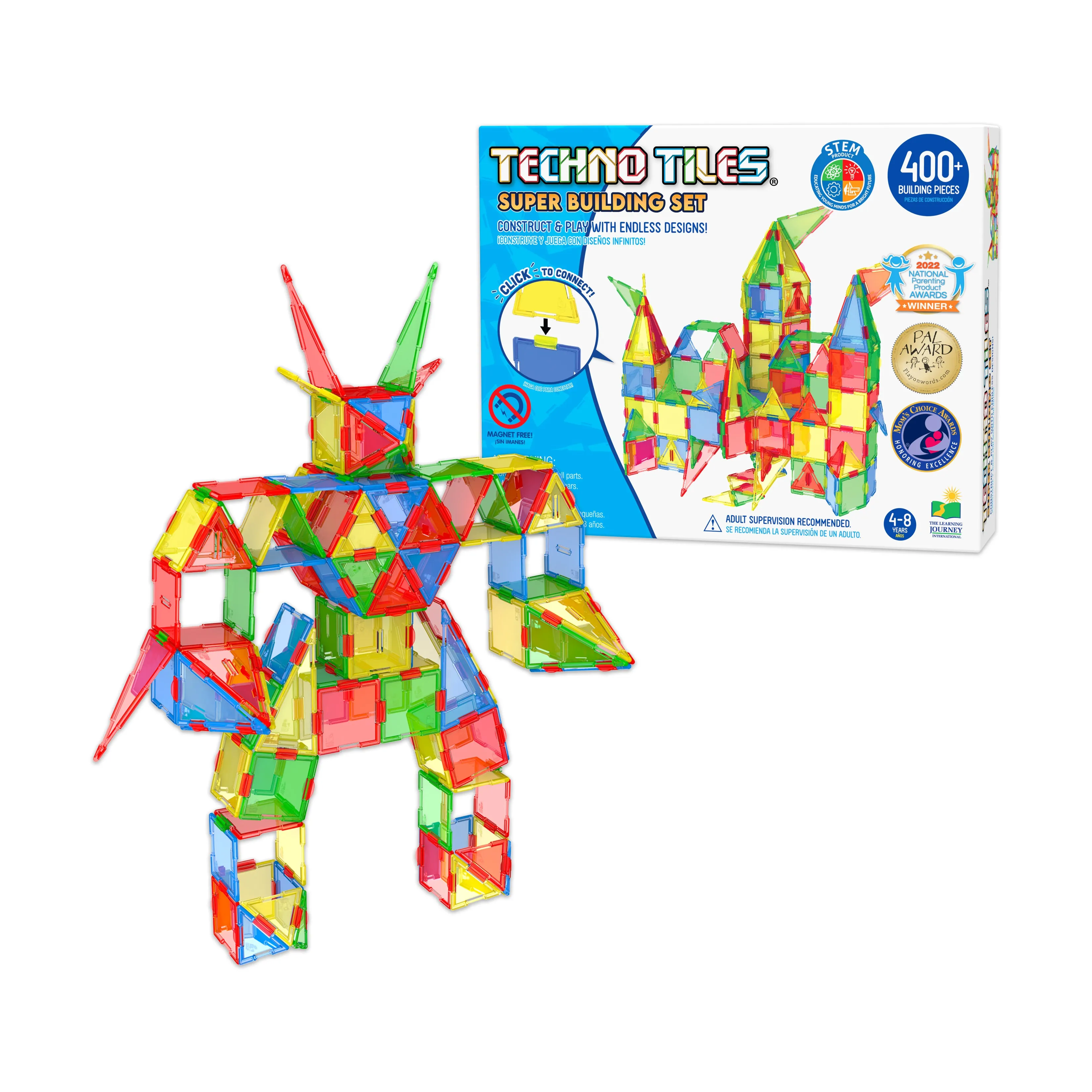 Techno Tiles Super Building Set - Primary Colors 400  Pieces