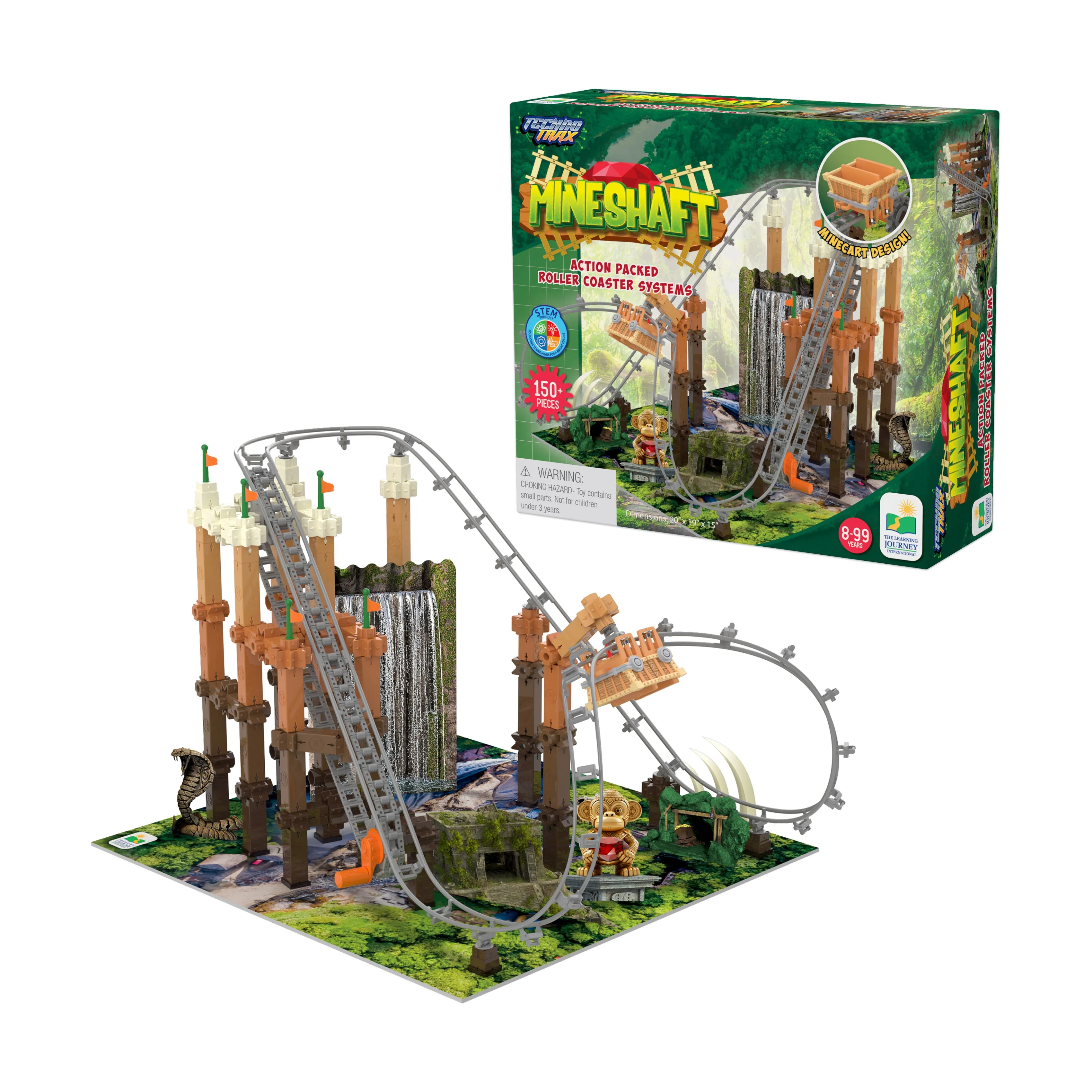 Techno Trax Mineshaft Roller Coaster Building Set - 150  Pieces