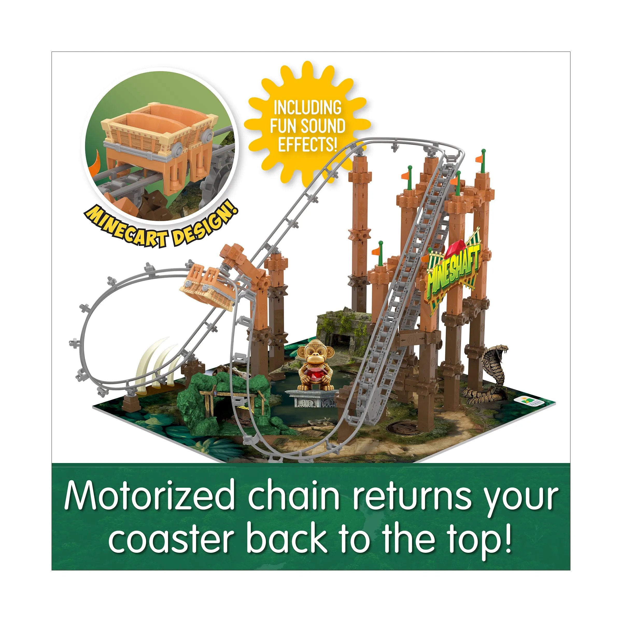 Techno Trax Mineshaft Roller Coaster Building Set - 150  Pieces