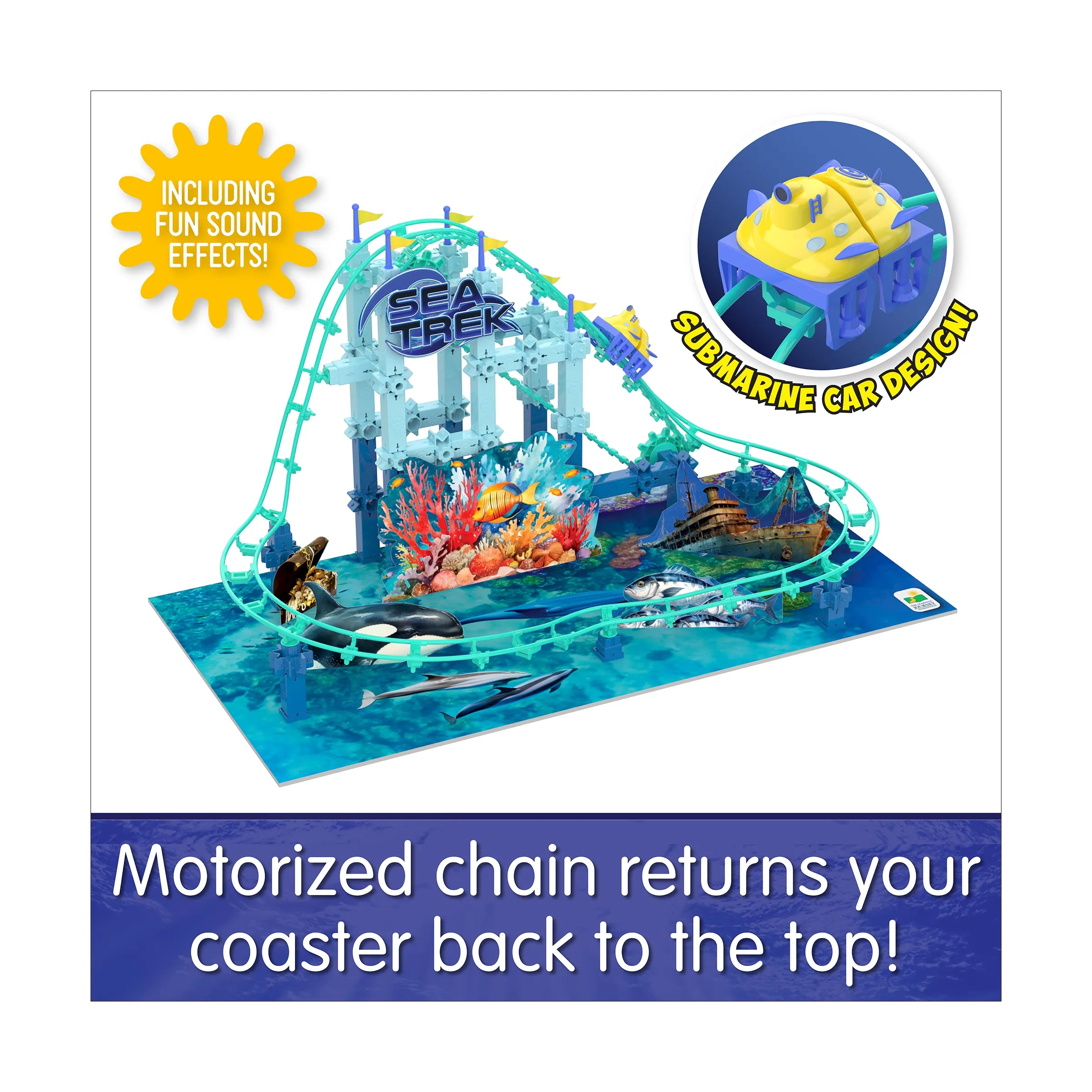 Techno Trax Sea Trek Roller Coaster Building Kit - 150  Pieces