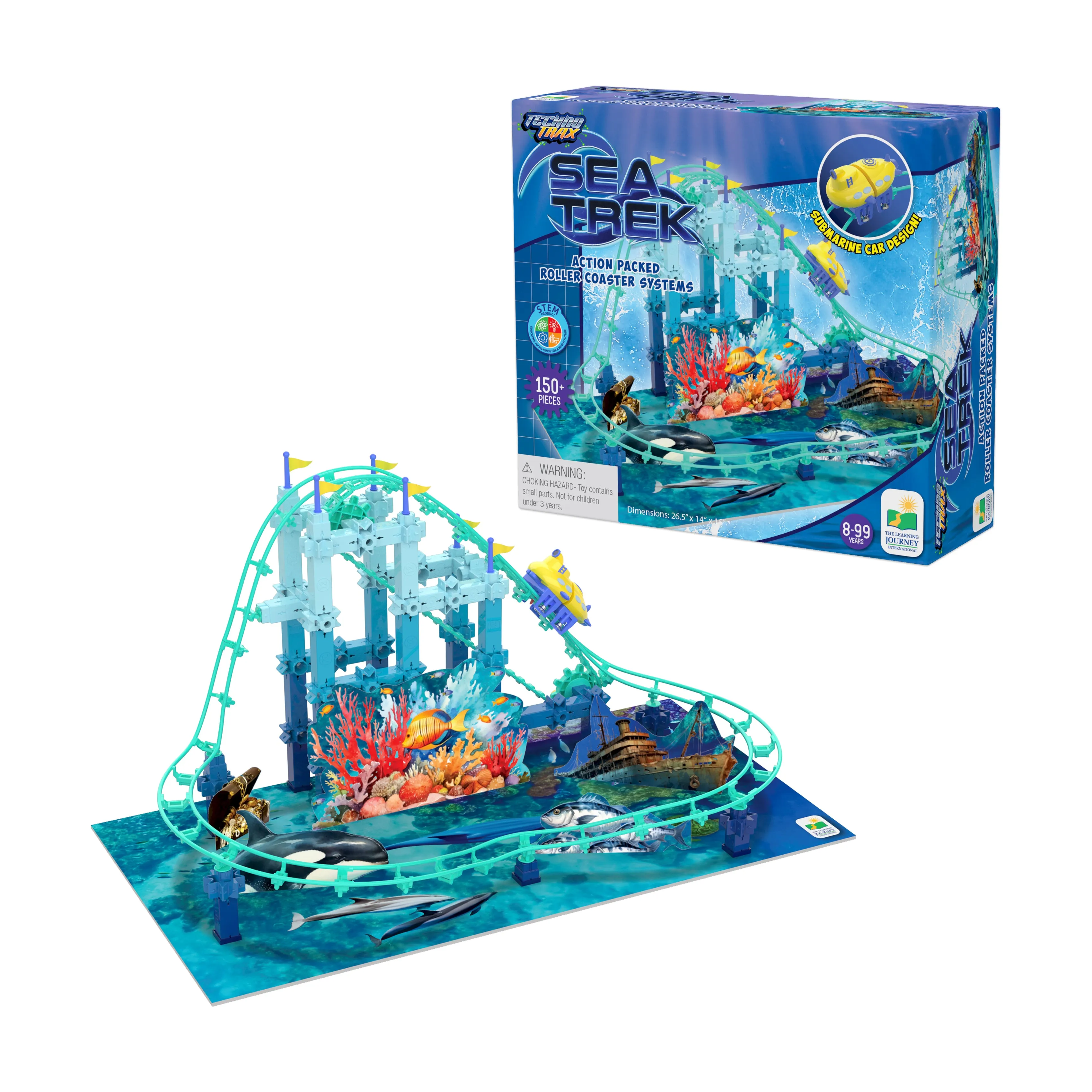 Techno Trax Sea Trek Roller Coaster Building Kit - 150  Pieces