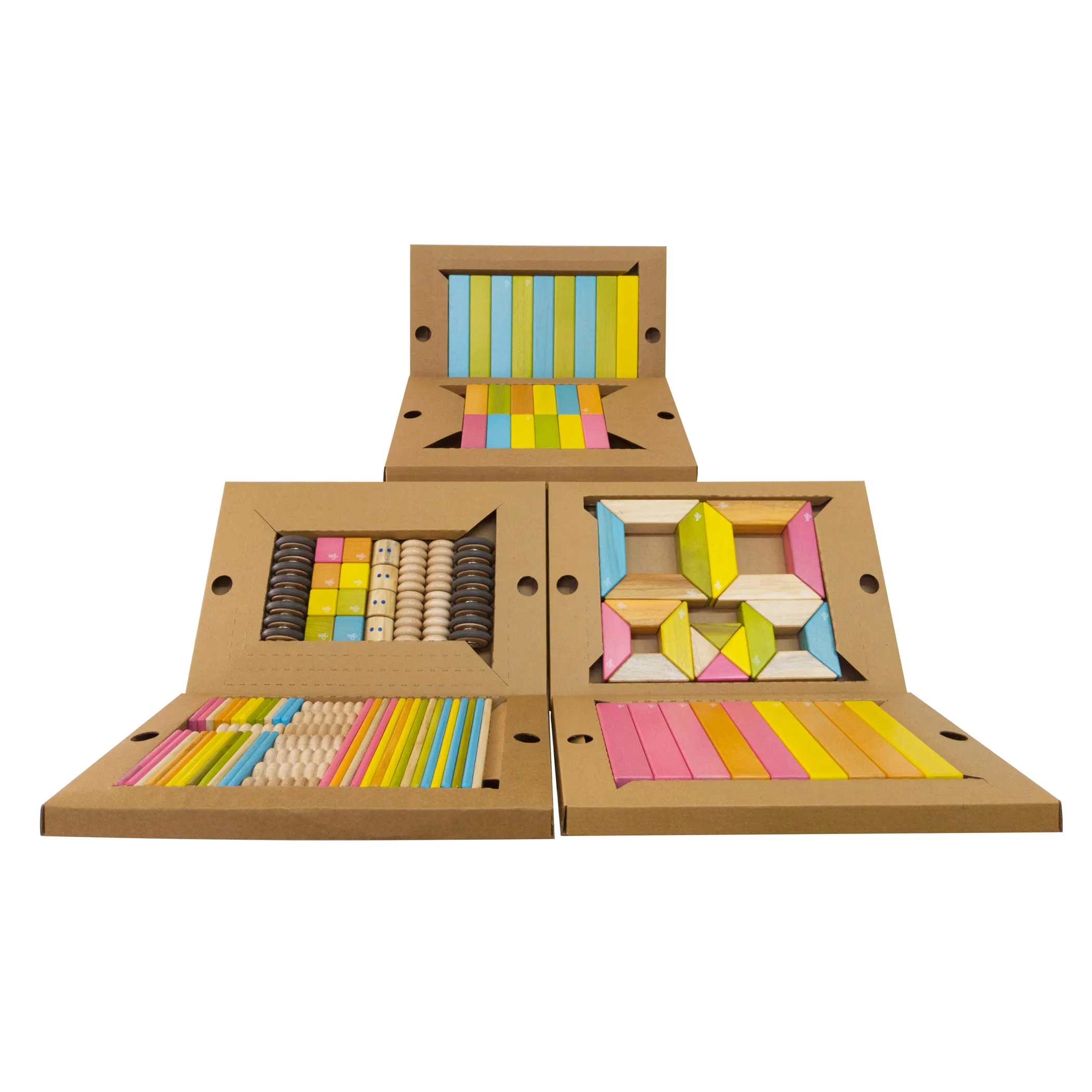 Tegu Classroom Magnetic Wooden Block Set, 130-Piece Educational Kit