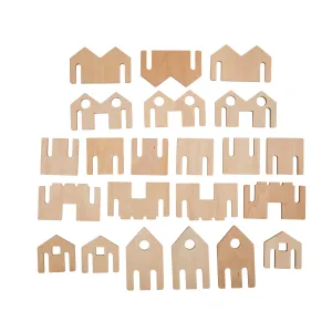 The Freckled Frog Little Happy Architect Wooden Blocks - 22 Piece Set for Toddlers 18m 